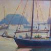 "Camden Harbor Schooner"
Oil,  12" x 16"