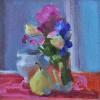 Pitcher, Pear and Posies
Oil, 6" x 6" 