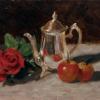 Silver Pot with Apples and Rose
Oil, 9" x 12" 