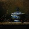 Covered Bowl with Cherries
Oil, 9" x 12"